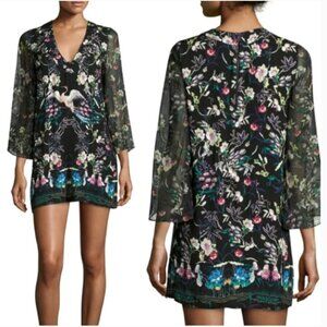 Alice + Olivia Black Floral Mini Dress